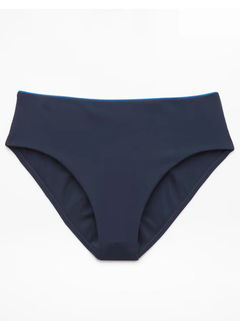 Athleta High Waist Cheeky Tipped Swim Bottom in Color Eclipse/Breaker, Size L